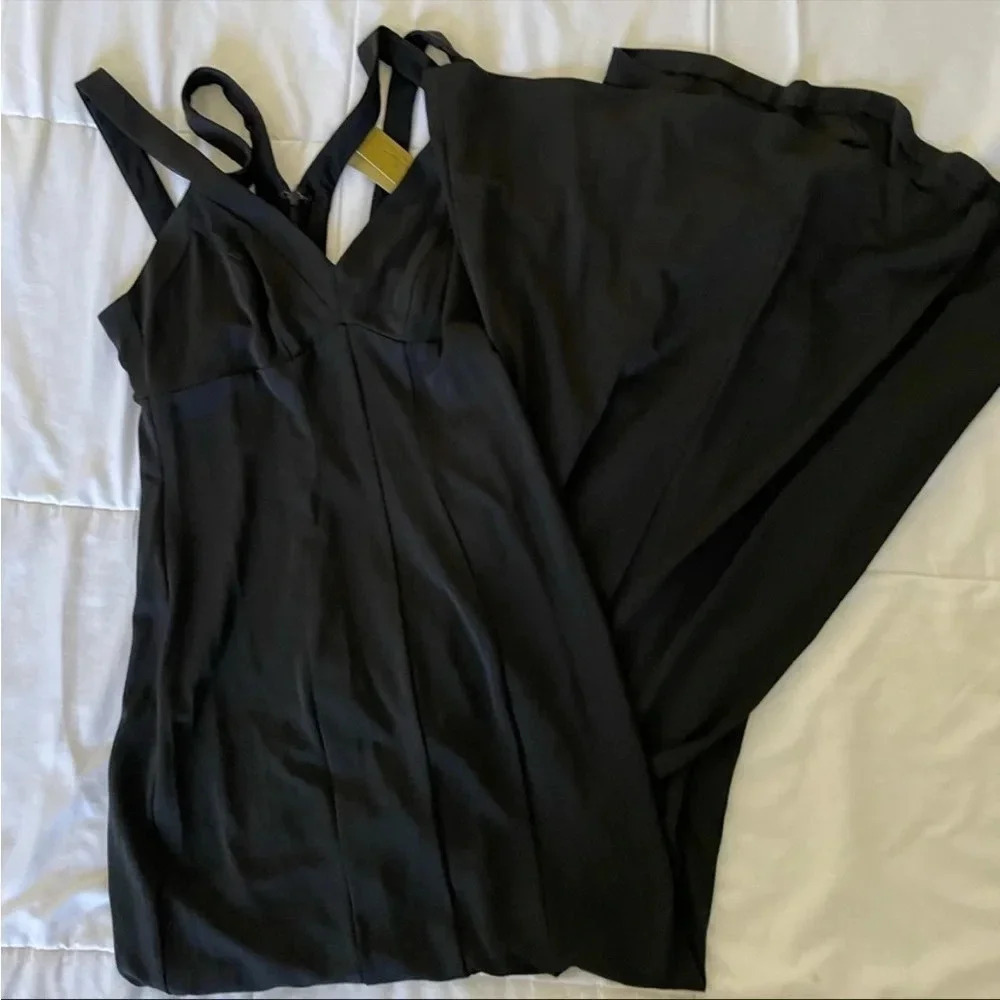 Nicole Miller black tulip maxi gown